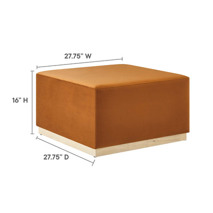 Modway - Tilden Large 28" Square Performance Velvet Upholstered Ottoman by Modway  Living Room Sofas and Armchairs Red - EEI-6643-RUS-NAT