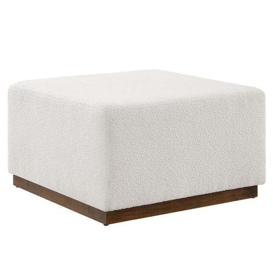 Modway - Tilden Large 28" Square Boucle Upholstered Ottoman by Modway  Living Room Sofas and Armchairs White - EEI-6644-CLO-WAL