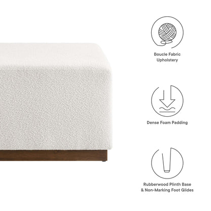 Modway - Tilden Large 28" Square Boucle Upholstered Ottoman by Modway  Living Room Sofas and Armchairs White - EEI-6644-CLO-WAL