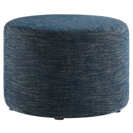 Modway - Callum Large 23" Round Woven Heathered Fabric Upholstered Ottoman by Modway  Living Room Sofas and Armchairs Blue - EEI-6645-HEA