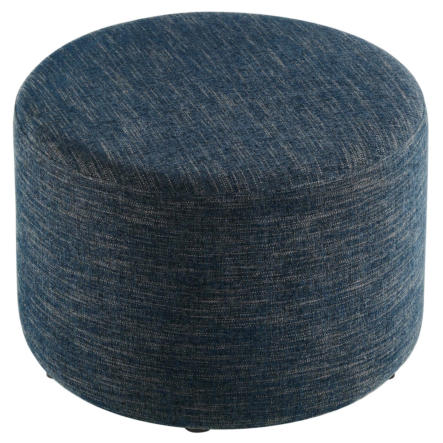Modway - Callum Large 23" Round Woven Heathered Fabric Upholstered Ottoman by Modway  Living Room Sofas and Armchairs Blue - EEI-6645-HEA