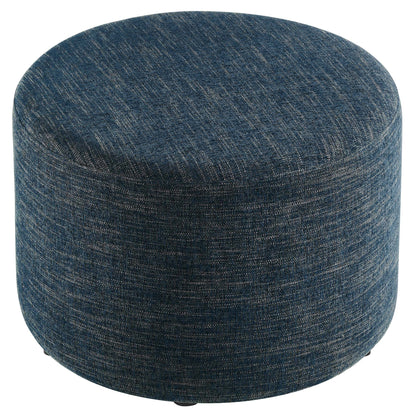Modway - Callum Large 23" Round Woven Heathered Fabric Upholstered Ottoman by Modway  Living Room Sofas and Armchairs Blue - EEI-6645-HEA