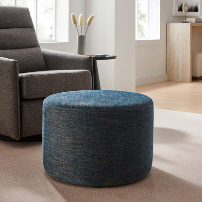 Modway - Callum Large 23" Round Woven Heathered Fabric Upholstered Ottoman by Modway  Living Room Sofas and Armchairs Blue - EEI-6645-HEA