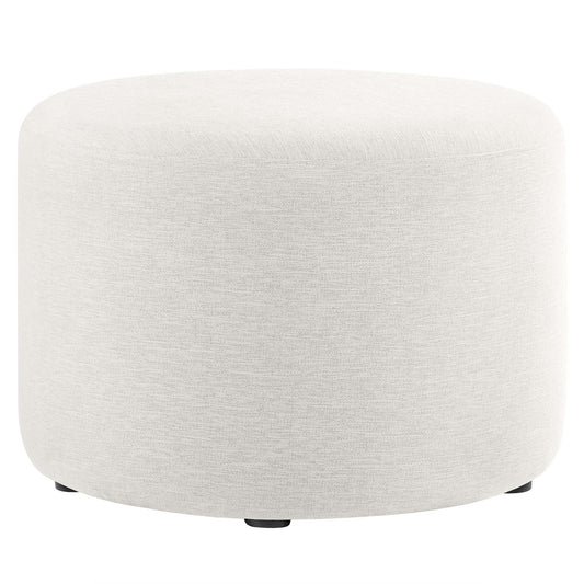 Modway - Callum Large 23" Round Woven Heathered Fabric Upholstered Ottoman by Modway  Living Room Sofas and Armchairs White - EEI-6645-HEI