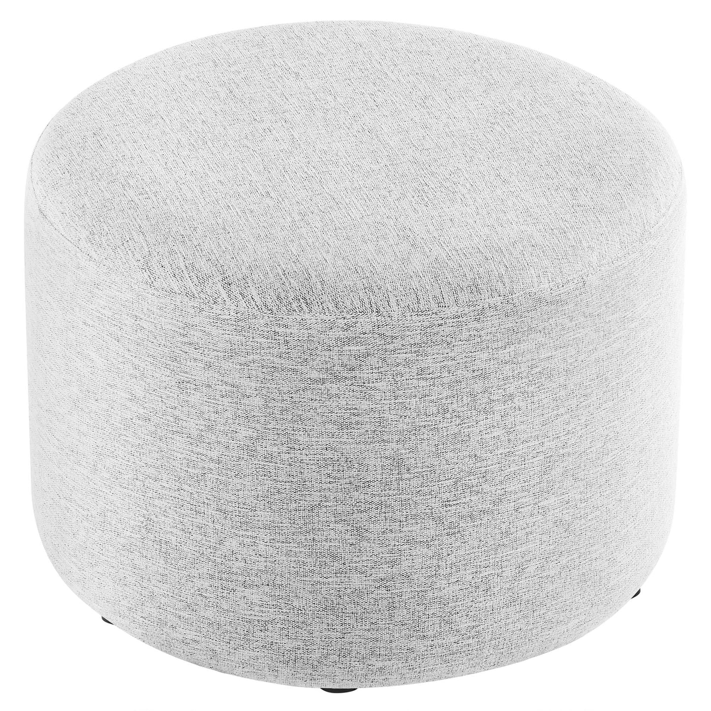 Modway - Callum Large 23" Round Woven Heathered Fabric Upholstered Ottoman by Modway  Living Room Sofas and Armchairs Gray - EEI-6645-HLG