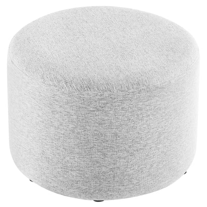 Modway - Callum Large 23" Round Woven Heathered Fabric Upholstered Ottoman by Modway  Living Room Sofas and Armchairs Gray - EEI-6645-HLG
