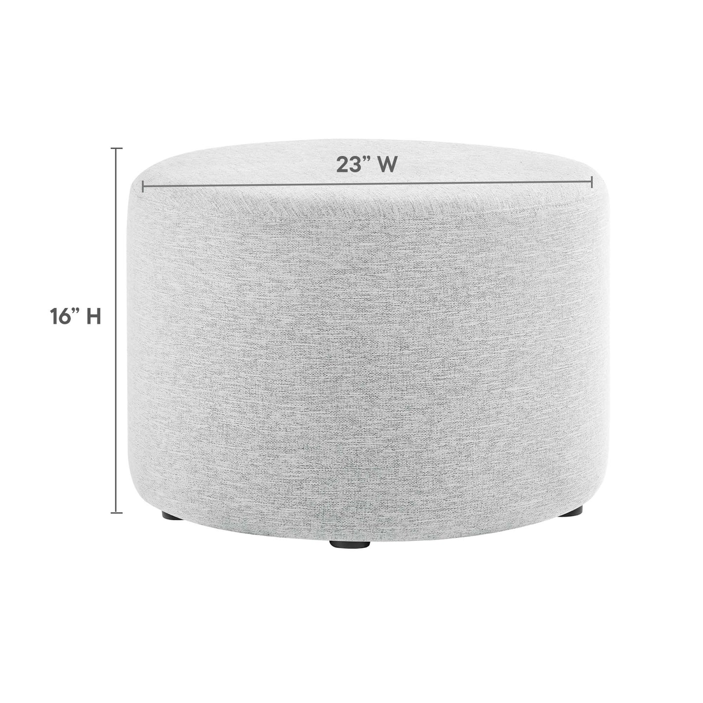 Modway - Callum Large 23" Round Woven Heathered Fabric Upholstered Ottoman by Modway  Living Room Sofas and Armchairs Gray - EEI-6645-HLG