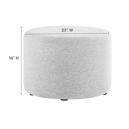 Modway - Callum Large 23" Round Woven Heathered Fabric Upholstered Ottoman by Modway  Living Room Sofas and Armchairs Gray - EEI-6645-HLG