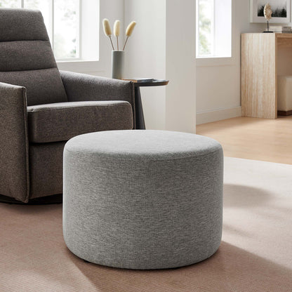 Modway - Callum Large 23" Round Woven Heathered Fabric Upholstered Ottoman by Modway  Living Room Sofas and Armchairs Gray - EEI-6645-HLG