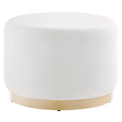 Modway - Tilden Large 23" Round Performance Velvet Upholstered Ottoman by Modway  Living Room Sofas and Armchairs White - EEI-6646-ALA-NAT