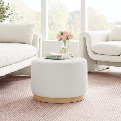 Modway - Tilden Large 23" Round Performance Velvet Upholstered Ottoman by Modway  Living Room Sofas and Armchairs White - EEI-6646-ALA-NAT