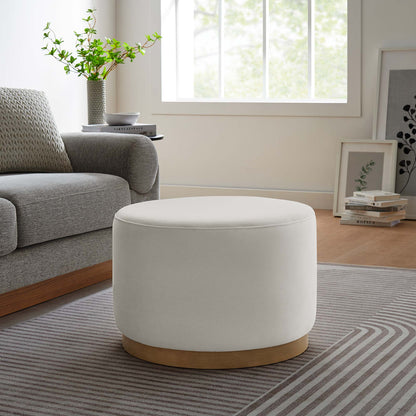 Modway - Tilden Large 23" Round Performance Velvet Upholstered Ottoman by Modway  Living Room Sofas and Armchairs White - EEI-6646-ALA-NAT
