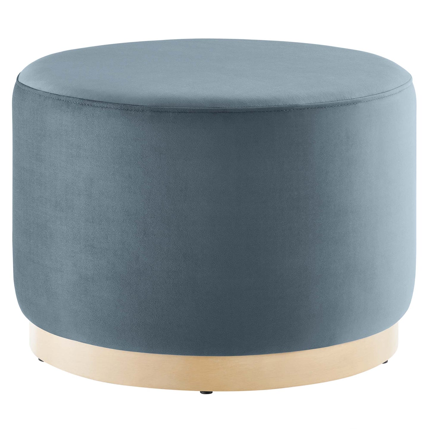 Modway - Tilden Large 23" Round Performance Velvet Upholstered Ottoman by Modway  Living Room Sofas and Armchairs Blue - EEI-6646-CAB-NAT