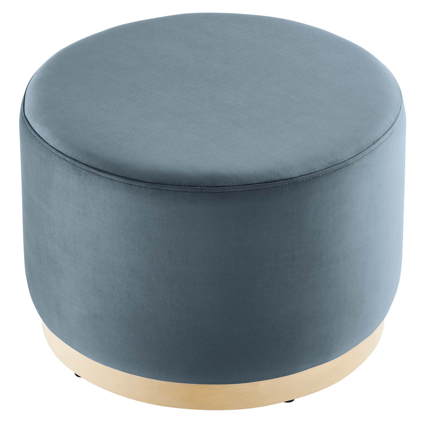 Modway - Tilden Large 23" Round Performance Velvet Upholstered Ottoman by Modway  Living Room Sofas and Armchairs Blue - EEI-6646-CAB-NAT