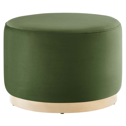 Modway - Tilden Large 23" Round Performance Velvet Upholstered Ottoman by Modway  Living Room Sofas and Armchairs Green - EEI-6646-MOG-NAT