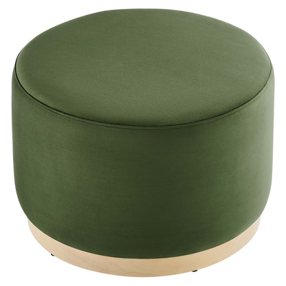 Modway - Tilden Large 23" Round Performance Velvet Upholstered Ottoman by Modway  Living Room Sofas and Armchairs Green - EEI-6646-MOG-NAT