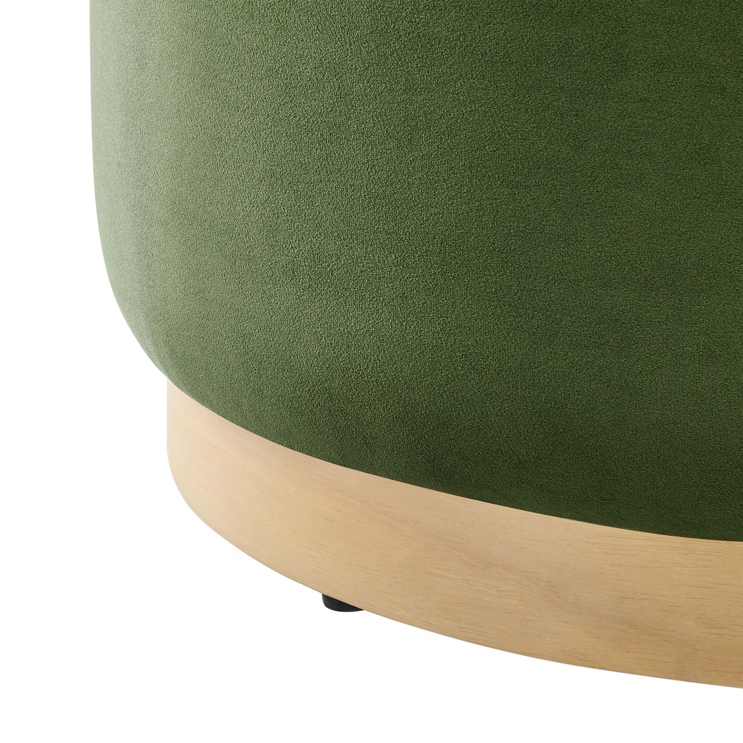 Modway - Tilden Large 23" Round Performance Velvet Upholstered Ottoman by Modway  Living Room Sofas and Armchairs Green - EEI-6646-MOG-NAT