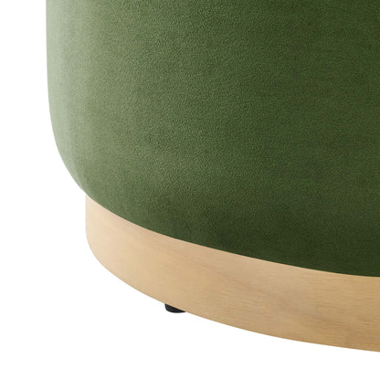 Modway - Tilden Large 23" Round Performance Velvet Upholstered Ottoman by Modway  Living Room Sofas and Armchairs Green - EEI-6646-MOG-NAT