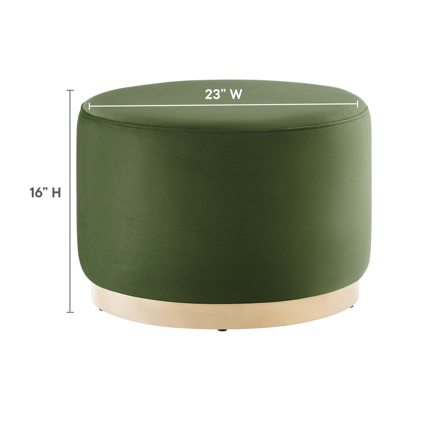 Modway - Tilden Large 23" Round Performance Velvet Upholstered Ottoman by Modway  Living Room Sofas and Armchairs Green - EEI-6646-MOG-NAT