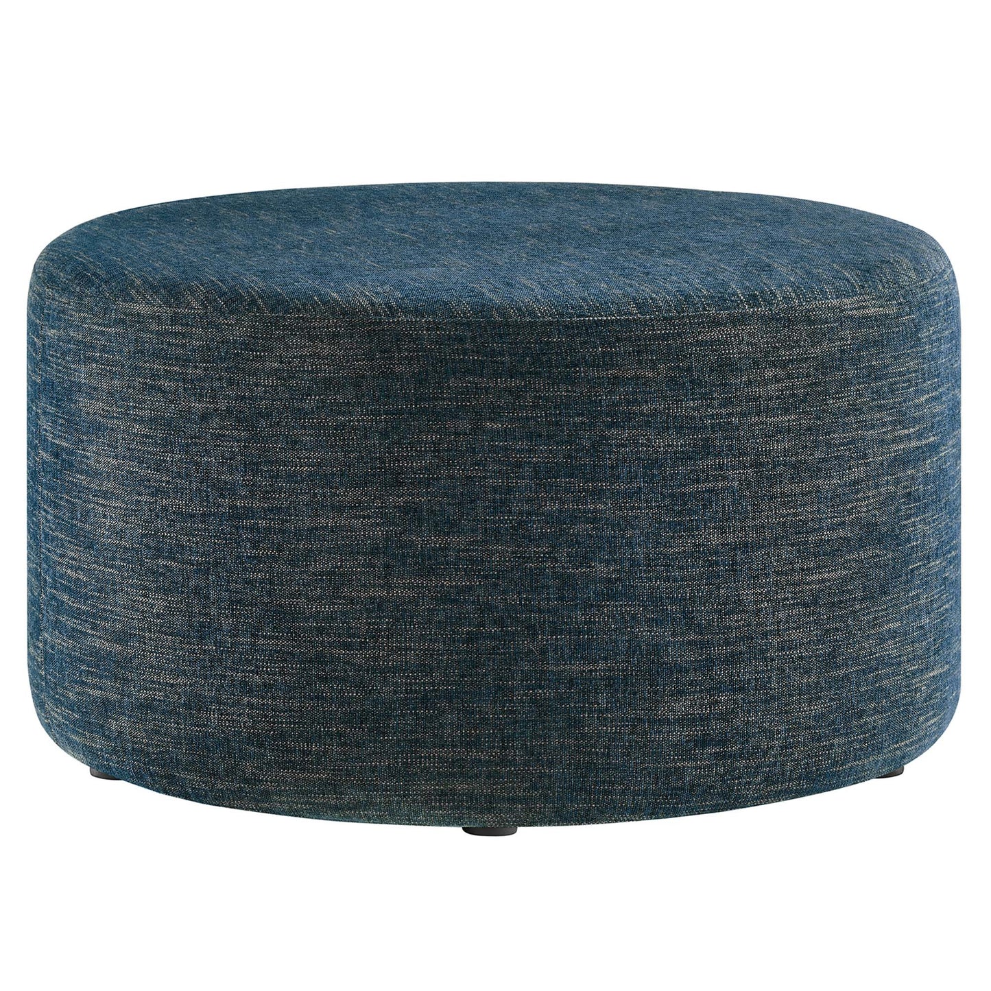 Modway - Callum Large 29" Round Woven Heathered Fabric Upholstered Ottoman by Modway  Living Room Sofas and Armchairs Blue - EEI-6647-HEA
