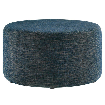 Modway - Callum Large 29" Round Woven Heathered Fabric Upholstered Ottoman by Modway  Living Room Sofas and Armchairs Blue - EEI-6647-HEA