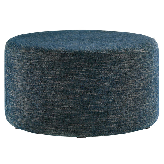 Modway - Callum Large 29" Round Woven Heathered Fabric Upholstered Ottoman by Modway  Living Room Sofas and Armchairs Blue - EEI-6647-HEA
