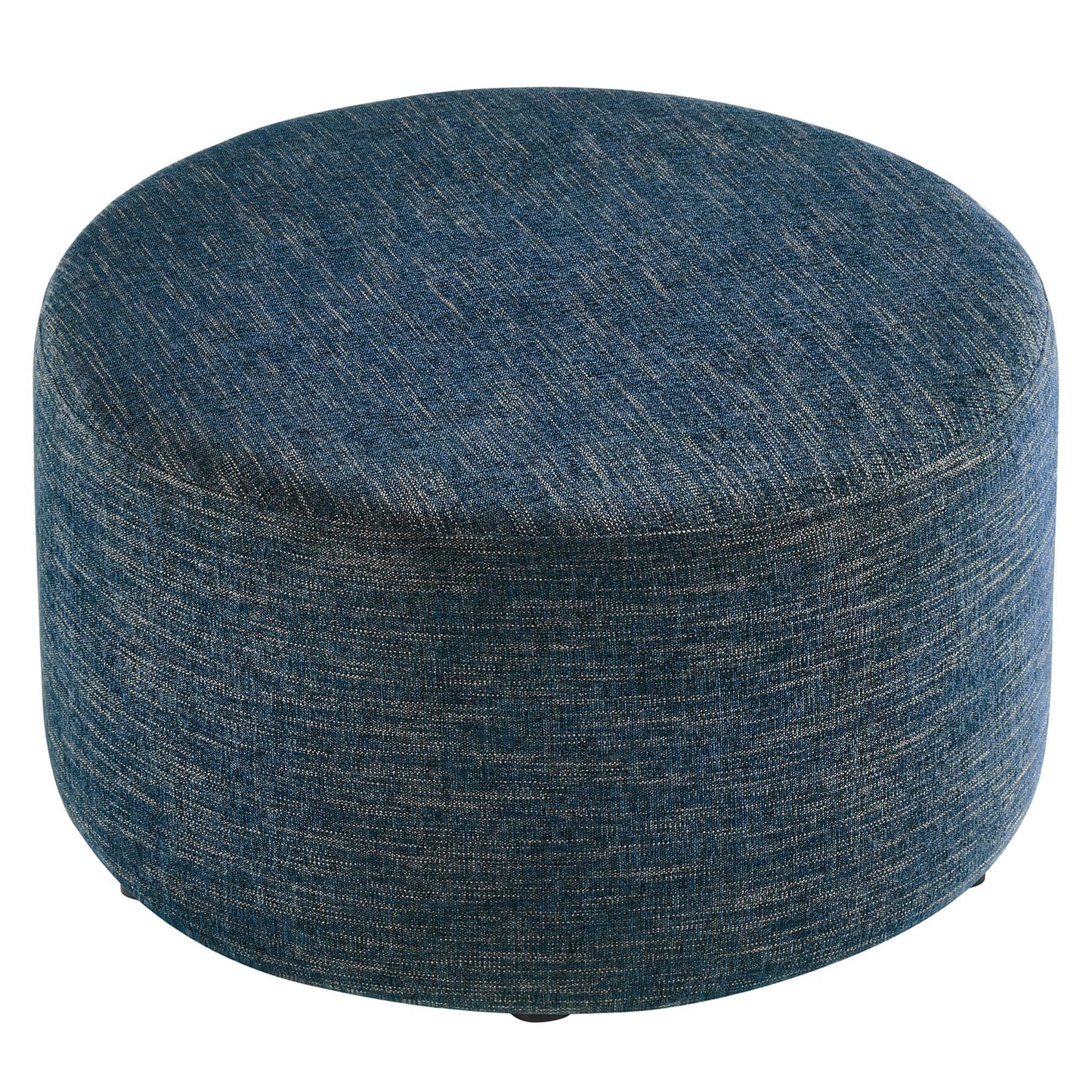 Modway - Callum Large 29" Round Woven Heathered Fabric Upholstered Ottoman by Modway  Living Room Sofas and Armchairs Blue - EEI-6647-HEA