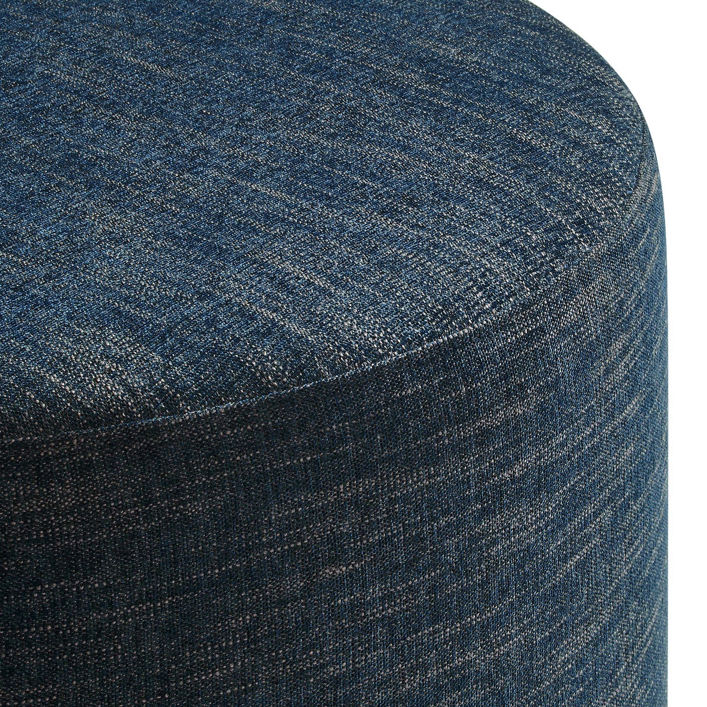 Modway - Callum Large 29" Round Woven Heathered Fabric Upholstered Ottoman by Modway  Living Room Sofas and Armchairs Blue - EEI-6647-HEA