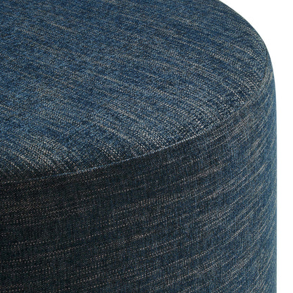 Modway - Callum Large 29" Round Woven Heathered Fabric Upholstered Ottoman by Modway  Living Room Sofas and Armchairs Blue - EEI-6647-HEA