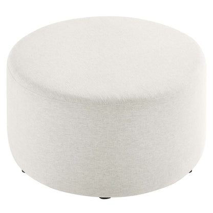 Modway - Callum Large 29" Round Woven Heathered Fabric Upholstered Ottoman by Modway  Living Room Sofas and Armchairs White - EEI-6647-HEI