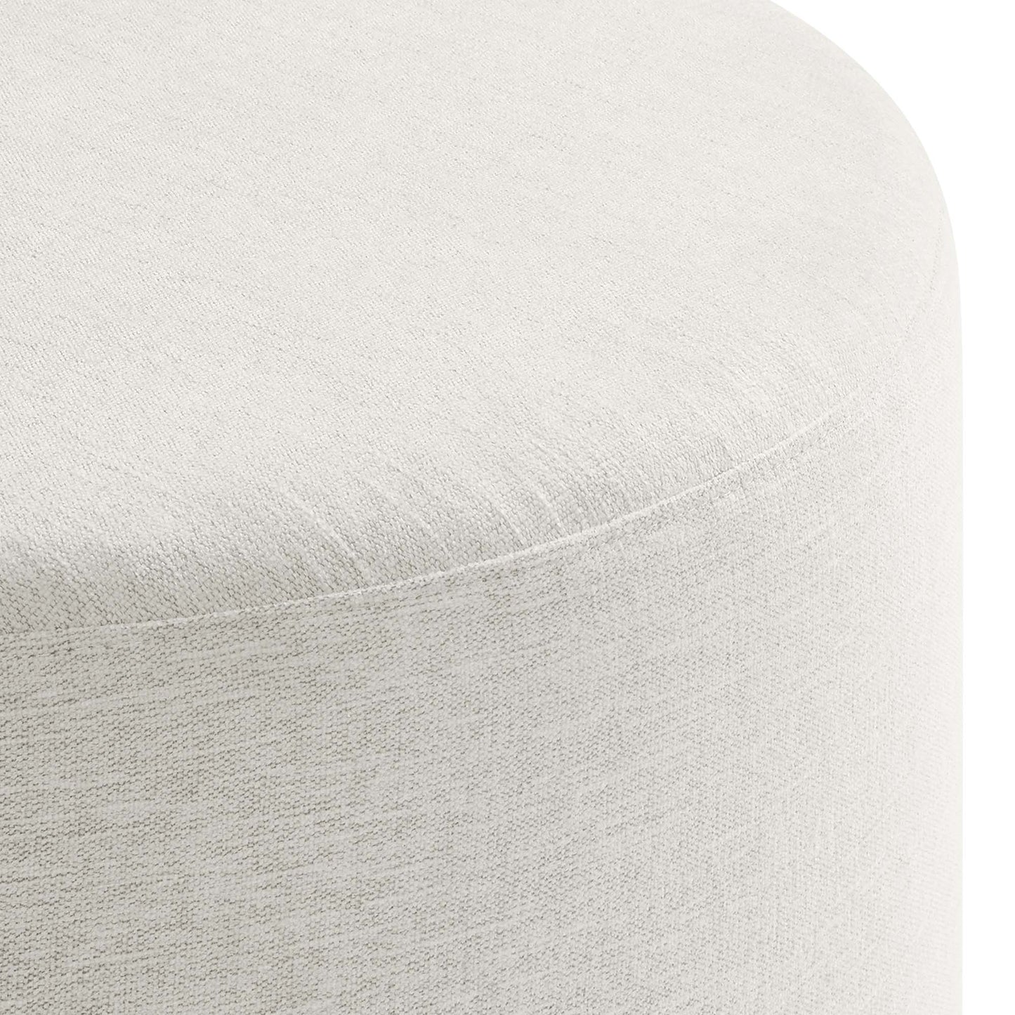 Modway - Callum Large 29" Round Woven Heathered Fabric Upholstered Ottoman by Modway  Living Room Sofas and Armchairs White - EEI-6647-HEI