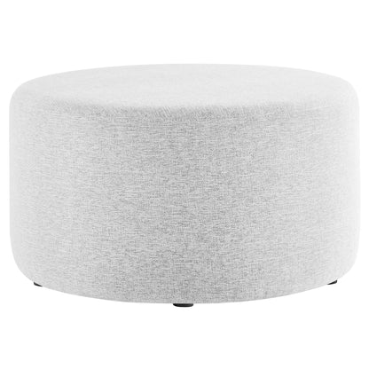 Modway - Callum Large 29" Round Woven Heathered Fabric Upholstered Ottoman by Modway  Living Room Sofas and Armchairs Gray - EEI-6647-HLG