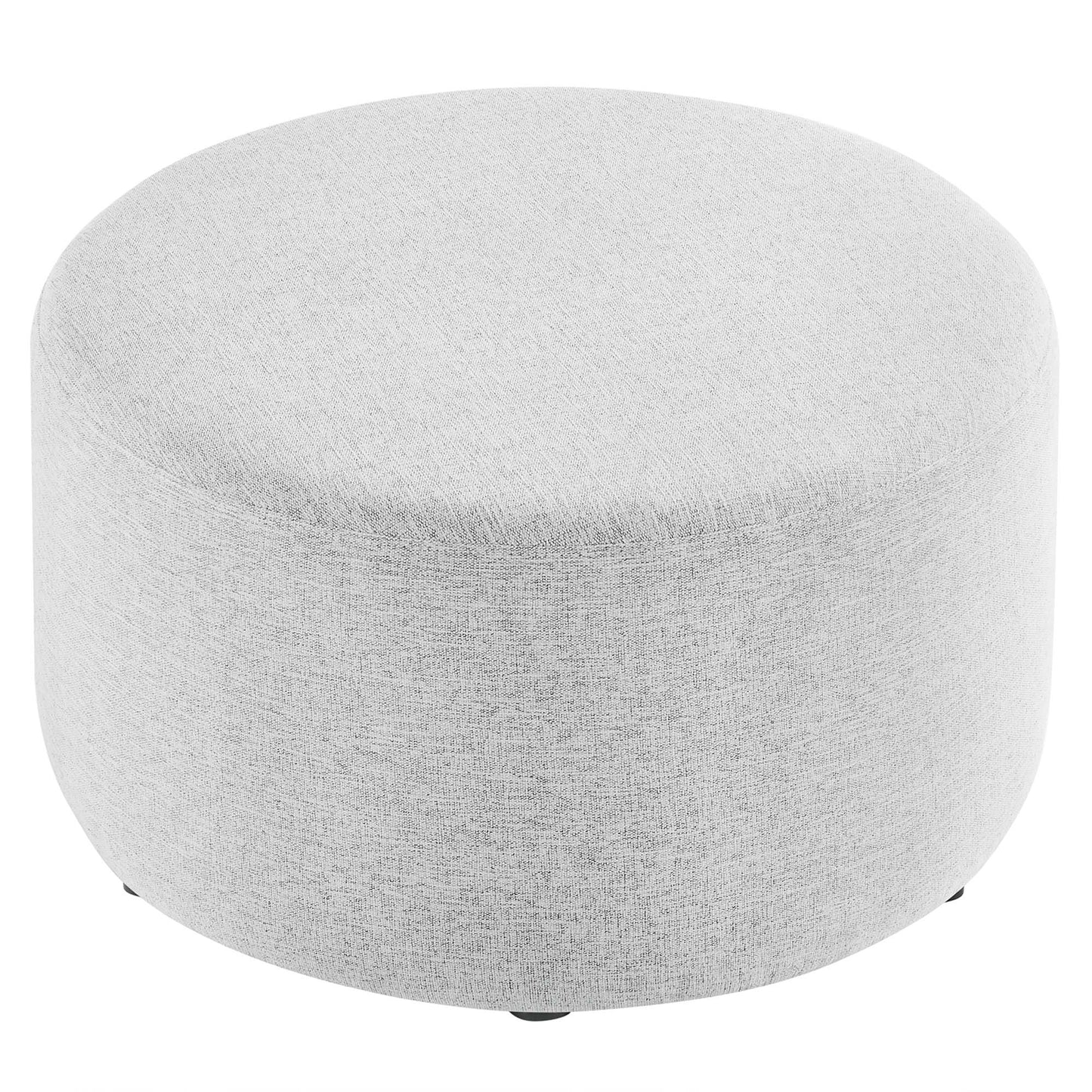 Modway - Callum Large 29" Round Woven Heathered Fabric Upholstered Ottoman by Modway  Living Room Sofas and Armchairs Gray - EEI-6647-HLG