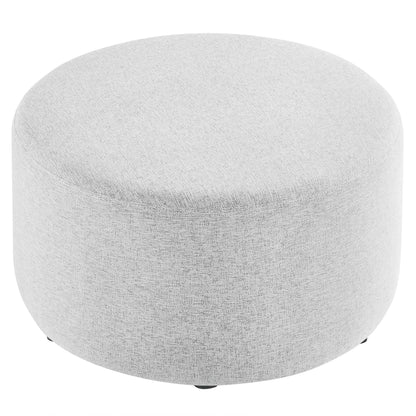 Modway - Callum Large 29" Round Woven Heathered Fabric Upholstered Ottoman by Modway  Living Room Sofas and Armchairs Gray - EEI-6647-HLG