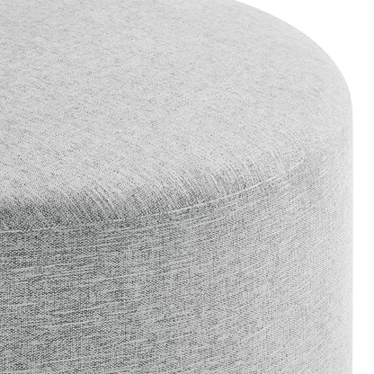 Modway - Callum Large 29" Round Woven Heathered Fabric Upholstered Ottoman by Modway  Living Room Sofas and Armchairs Gray - EEI-6647-HLG