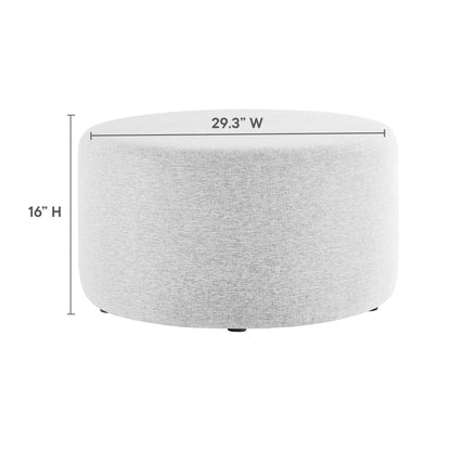 Modway - Callum Large 29" Round Woven Heathered Fabric Upholstered Ottoman by Modway  Living Room Sofas and Armchairs Gray - EEI-6647-HLG