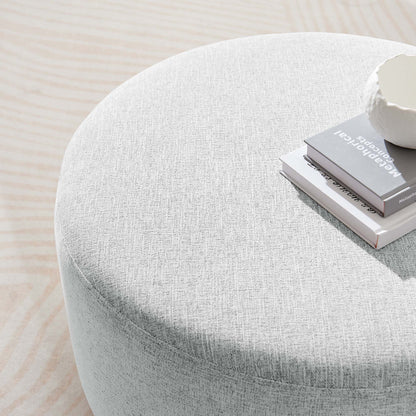 Modway - Callum Large 29" Round Woven Heathered Fabric Upholstered Ottoman by Modway  Living Room Sofas and Armchairs Gray - EEI-6647-HLG