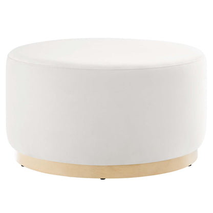 Modway - Tilden Large 29" Round Performance Velvet Upholstered Ottoman by Modway  Living Room Sofas and Armchairs White - EEI-6648-ALA-NAT