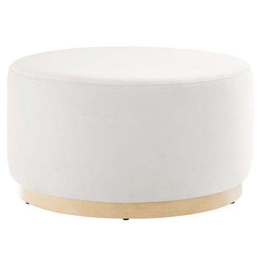 Modway - Tilden Large 29" Round Performance Velvet Upholstered Ottoman by Modway  Living Room Sofas and Armchairs White - EEI-6648-ALA-NAT