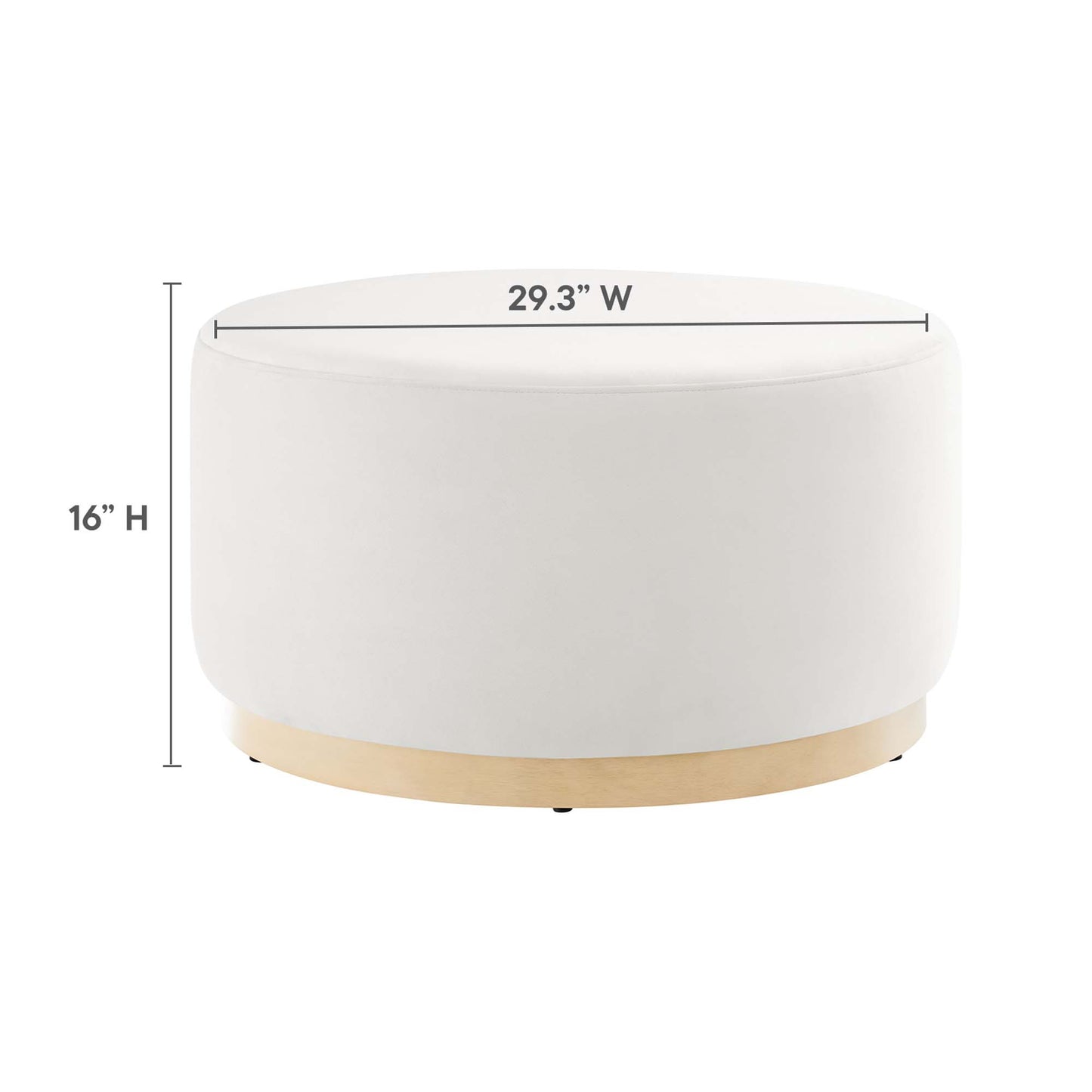 Modway - Tilden Large 29" Round Performance Velvet Upholstered Ottoman by Modway  Living Room Sofas and Armchairs White - EEI-6648-ALA-NAT