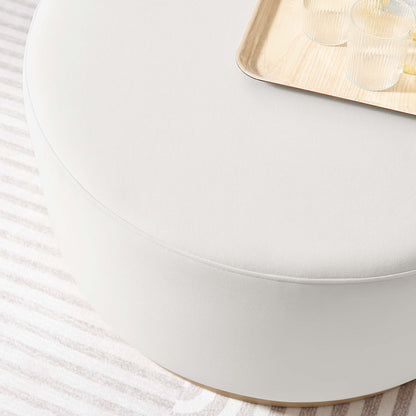 Modway - Tilden Large 29" Round Performance Velvet Upholstered Ottoman by Modway  Living Room Sofas and Armchairs White - EEI-6648-ALA-NAT