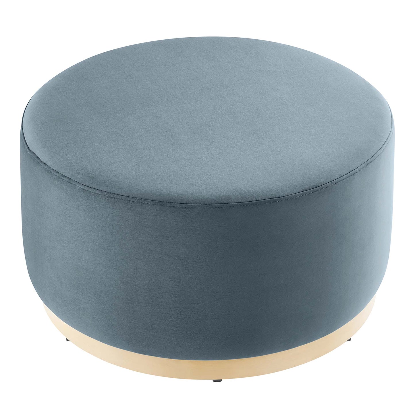 Modway - Tilden Large 29" Round Performance Velvet Upholstered Ottoman by Modway  Living Room Sofas and Armchairs Blue - EEI-6648-CAB-NAT