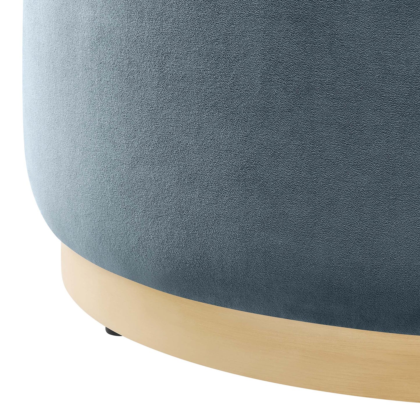 Modway - Tilden Large 29" Round Performance Velvet Upholstered Ottoman by Modway  Living Room Sofas and Armchairs Blue - EEI-6648-CAB-NAT