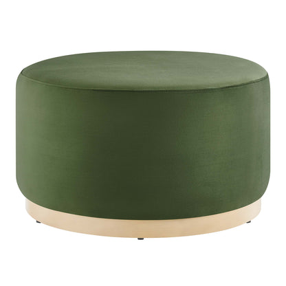 Modway - Tilden Large 29" Round Performance Velvet Upholstered Ottoman by Modway  Living Room Sofas and Armchairs Green - EEI-6648-MOG-NAT
