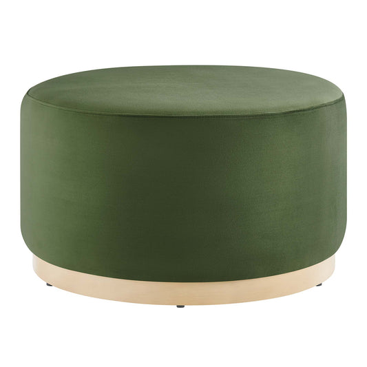 Modway - Tilden Large 29" Round Performance Velvet Upholstered Ottoman by Modway  Living Room Sofas and Armchairs Green - EEI-6648-MOG-NAT