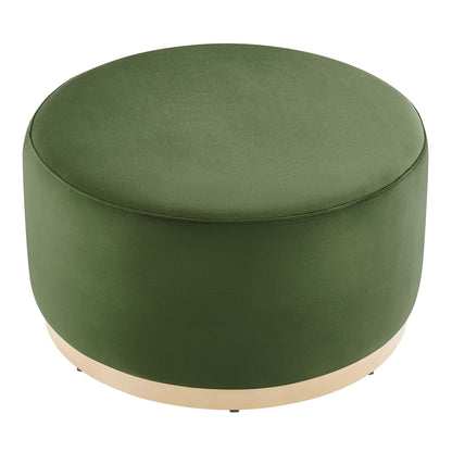 Modway - Tilden Large 29" Round Performance Velvet Upholstered Ottoman by Modway  Living Room Sofas and Armchairs Green - EEI-6648-MOG-NAT