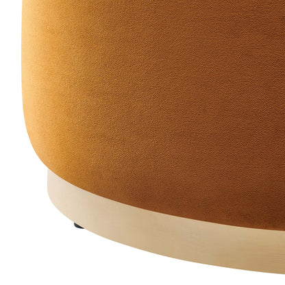 Modway - Tilden Large 29" Round Performance Velvet Upholstered Ottoman by Modway  Living Room Sofas and Armchairs Red - EEI-6648-RUS-NAT