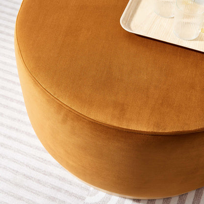 Modway - Tilden Large 29" Round Performance Velvet Upholstered Ottoman by Modway  Living Room Sofas and Armchairs Red - EEI-6648-RUS-NAT