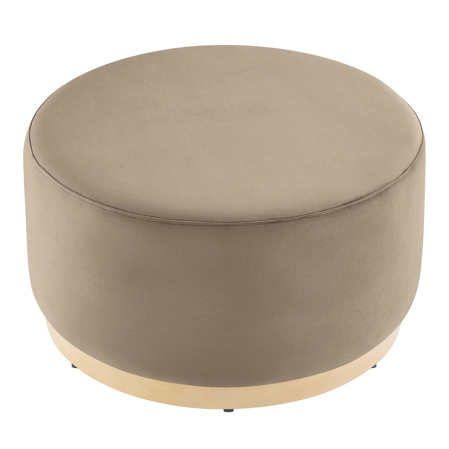 Modway - Tilden Large 29" Round Performance Velvet Upholstered Ottoman by Modway  Living Room Sofas and Armchairs Brown - EEI-6648-TAU-NAT