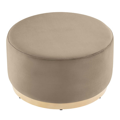 Modway - Tilden Large 29" Round Performance Velvet Upholstered Ottoman by Modway  Living Room Sofas and Armchairs Brown - EEI-6648-TAU-NAT